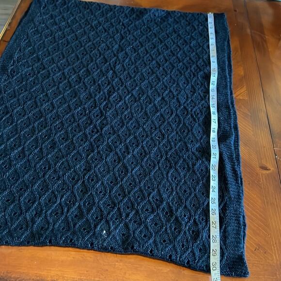 Black Infinity Scarf Acrylic Blend Sweater Knit Warm Cozy Soft - Picture 6 of 6
